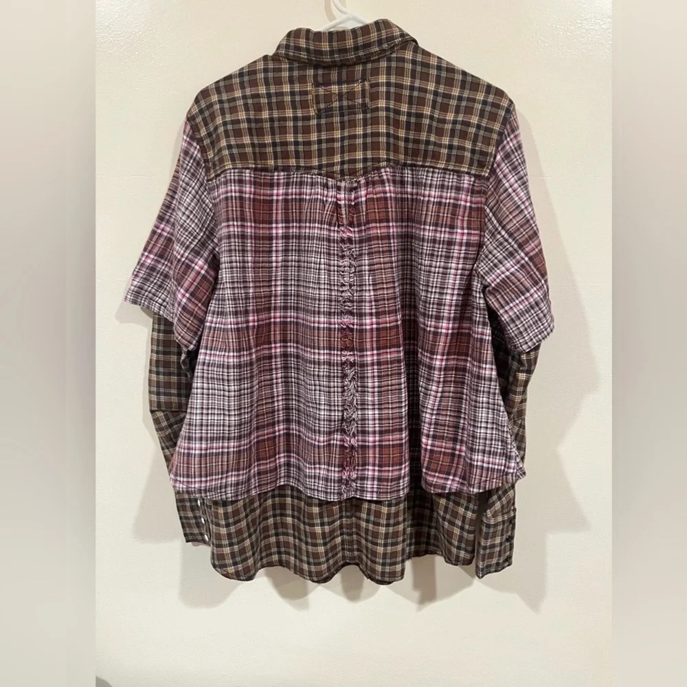 We the Free Plaid Two Tone Layered Flannel size Medium - Picture 6 of 14